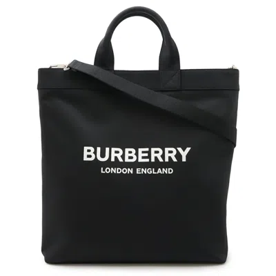 Pre-owned Burberry Black Nylon Leather Shoulder Bag Tote Bag ()