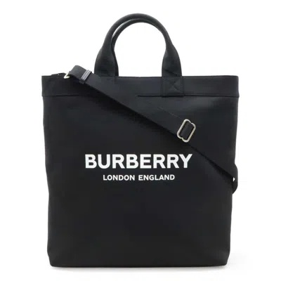Pre-owned Burberry Black Nylon Leather Shoulder Bag Tote Bag ()