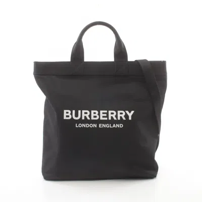 Pre-owned Burberry Black Nylon Leather Tote Bag ()