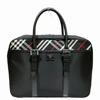Pre-owned Burberry Black Nylon Leather Tote Bag ()