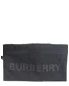 Burberry Black Nylon Logo-print Zipped Pouch Bag (authentic Pre-loved) In Blue