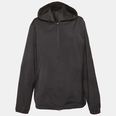 Pre-owned Burberry Black Oak Leaf Badge Print Synthetic Jacket L