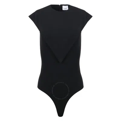 Burberry Black Panel Detail Stretch Jersey Bodysuit