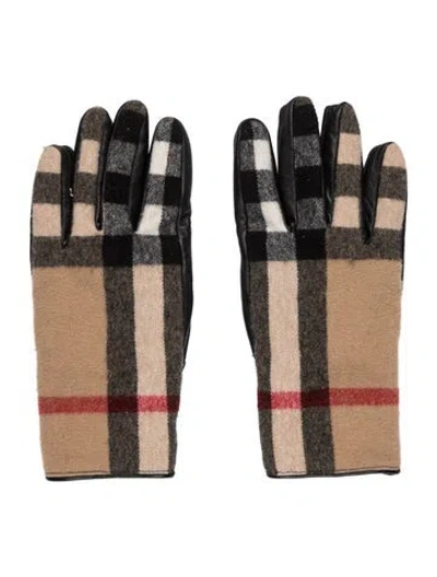 Pre-owned Burberry Black Patterned Gloves