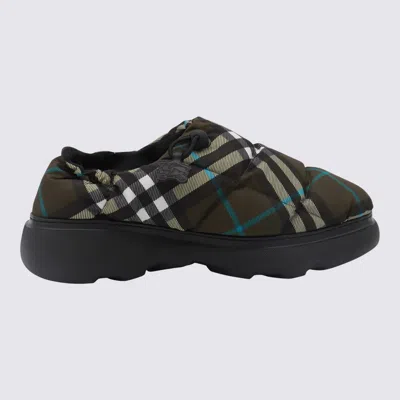 Burberry Men Check Nylon-blend Pillow Mule In Green