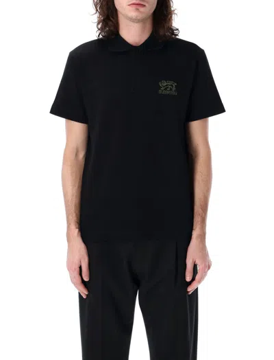 BURBERRY BLACK PIQUET POLO SHIRT