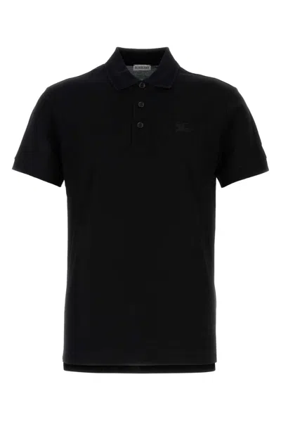 Burberry Eddie Tb Polo Shirt In Black