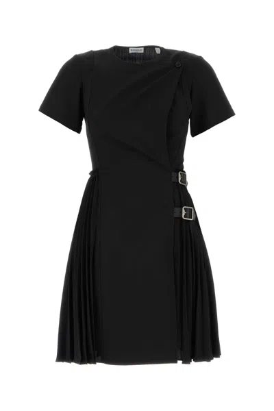 BURBERRY BLACK POLYESTER BLEND MINI DRESS