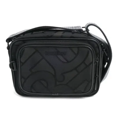 Pre-owned Burberry Black Polyester Cotton Leather Shoulder Bag ()