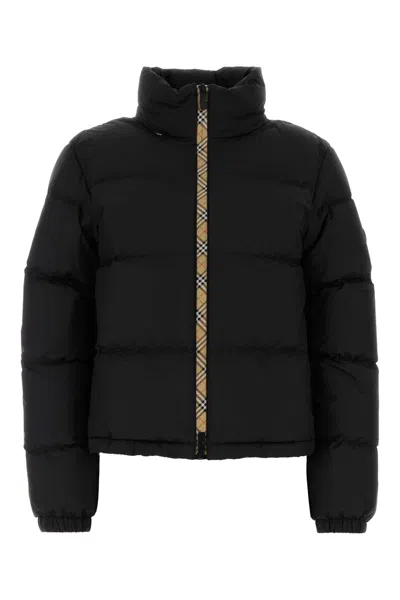 Burberry Black Polyester Down Jacket In Multi