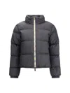 Burberry Black Polyester Down Jacket In Gray