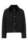 Burberry Straight-point Collar Quilted Jacket In Black