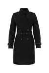 Burberry Waterloo Heritage Double-breasted Trench Coat In Black