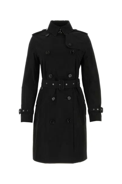 BURBERRY BLACK POLYESTER TRENCH COAT