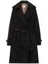Burberry Kensington Double-breasted Trench Coat In Black