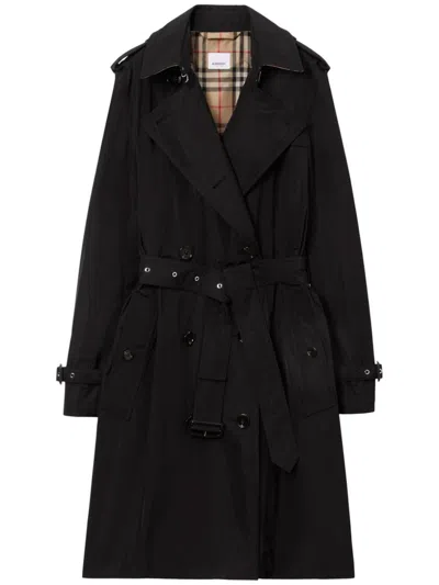 BURBERRY BURBERRY BLACK POLYESTER TRENCH COAT