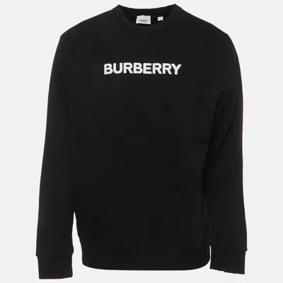 Pre-owned Burberry Black Printed Jersey Long Sleeve Sweatshirt L