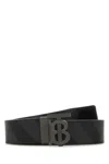 Burberry Check And Leather Reversible Tb Belt