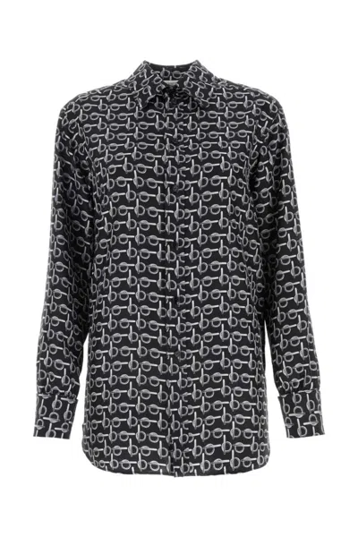 BURBERRY BLACK PRINTED SHIRT