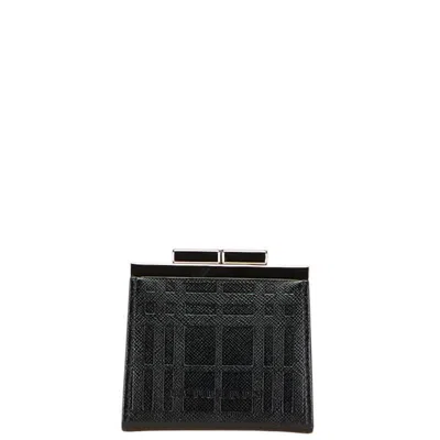 Pre-owned Burberry Black Pvc Leather Coin Purse/coin Case ()