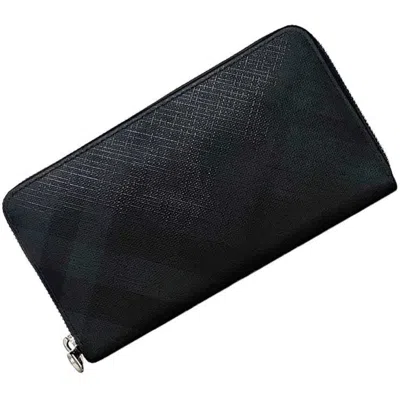 Pre-owned Burberry Black Pvc Leather Long Wallet (bi-fold) ()