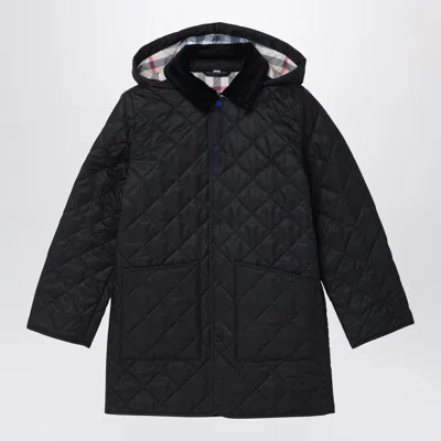 Burberry Black Quilted Jacket With Hood