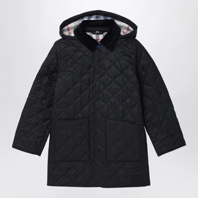 BURBERRY BLACK QUILTED JACKET WITH HOOD