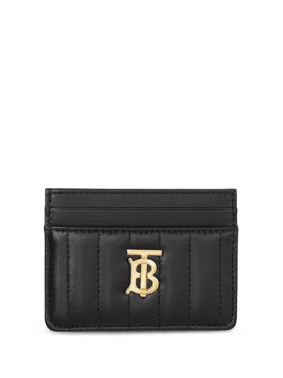 BURBERRY BLACK QUILTED LEATHER CARD CASE FOR WOMEN