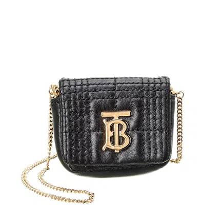 Burberry Lola Quilted Leather Airpods Pro Case On Chain In Black