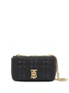 BURBERRY BLACK QUILTED LEATHER MINI SHOULDER BAG FOR WOMEN