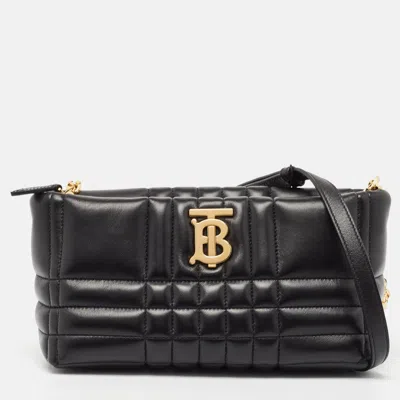 Pre-owned Burberry Black Quilted Leather Small Lola Zip Shoulder Bag