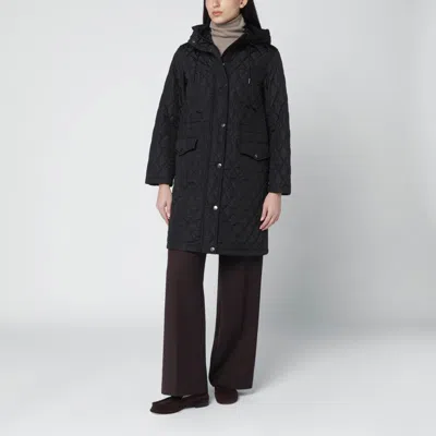 BURBERRY BLACK QUILTED NYLON COAT