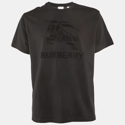 Pre-owned Burberry Black Raynerton Cotton Crew Neck T-shirt Xs