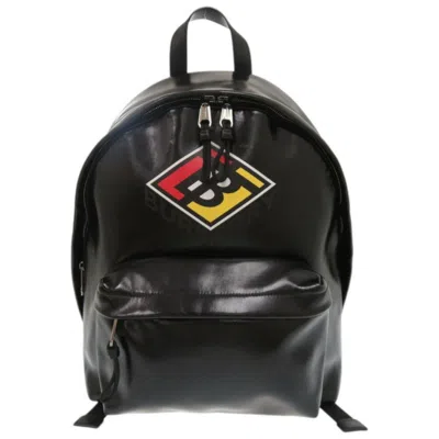 Pre-owned Burberry Black Red Color Yellow Coated Canvas Backpack ()