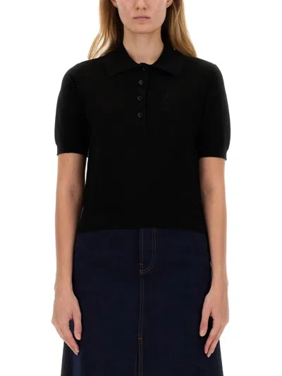 BURBERRY BURBERRY BLACK REGULAR FIT STRETCH COTTON POLO SHIRT