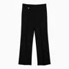 BURBERRY BURBERRY BLACK REGULAR TROUSERS IN WOOL AND SILK BLEND