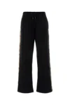 Burberry Jodie Checked Cotton-jersey Straight-leg Track Pants In Black