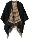 Burberry Black Reversible Cape In Black