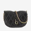 Burberry Black Leather Rocking Horse Shoulder Bag In Black