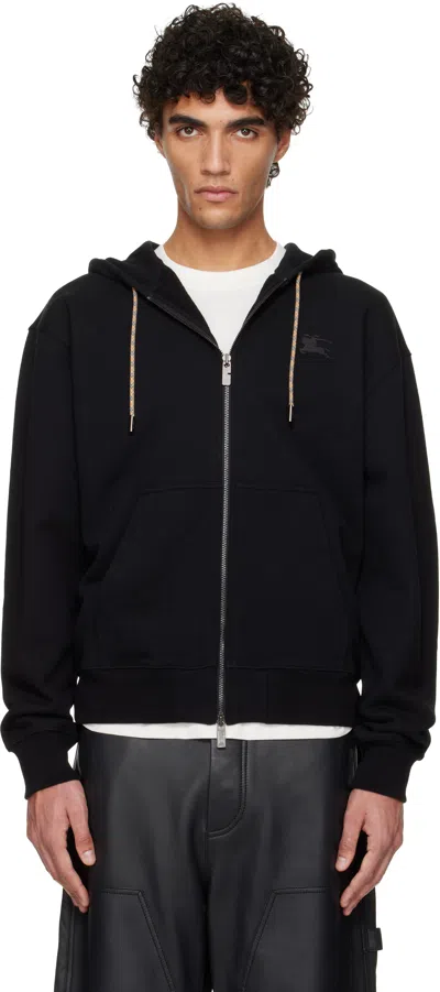 Burberry Black Rory Check Patch Hoodie