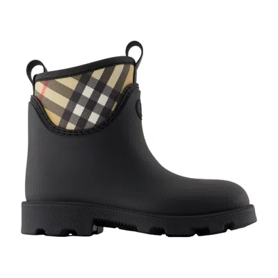 Burberry Black Rubber Marsh Stamp Ankle Boots