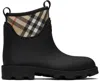 Burberry Black Rubber Marsh Stamp Ankle Boots In Black