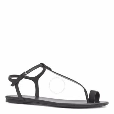 Burberry Black Saidie Toe Ring T-strap Sandals