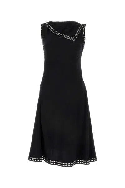 BURBERRY BURBERRY BLACK SATIN DRESS