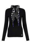 Burberry Black Viscose Blend Sweater In Black