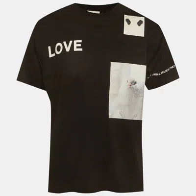 Pre-owned Burberry Black Shakespeare's Quotes Printed Jersey T-shirt Xs