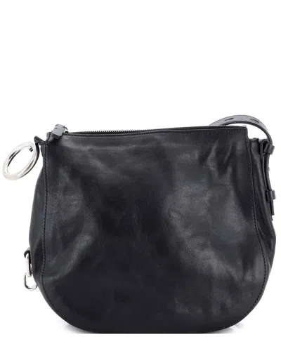 Burberry Black Sheep Leather Knight Shoulder Bag Small (authentic Pre-loved)