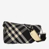 Burberry Checked Shield Messenger Crossbody Bag With Golden Details In Black