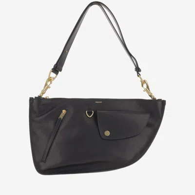 BURBERRY BLACK SHIELD TWIN SHOULDER BAG