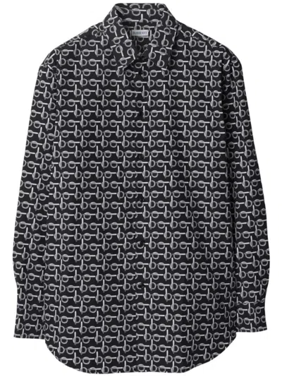 BURBERRY BLACK SHIRT WITH LOGO